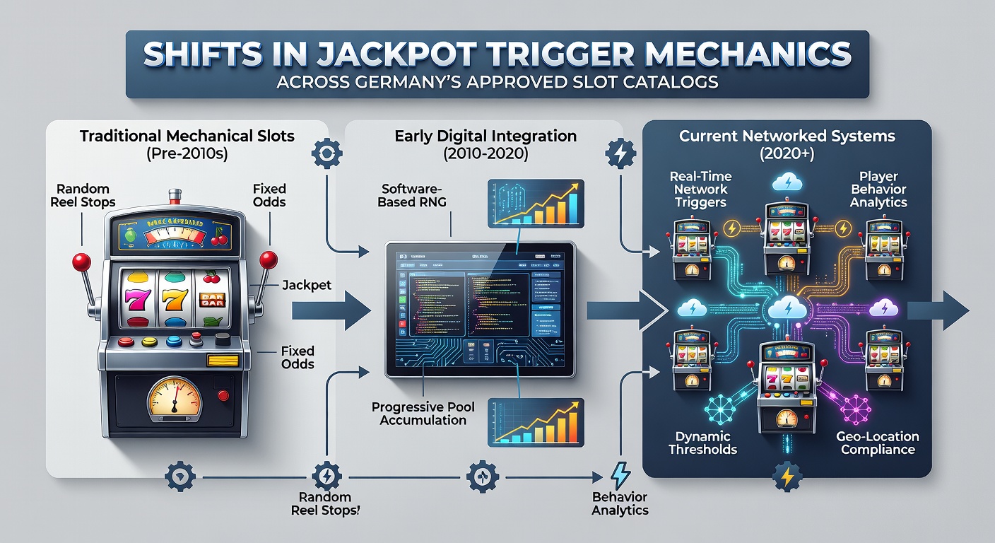 Grafische Übersicht zu veränderten Jackpot-Triggern in deutschen Slot-Katalogen